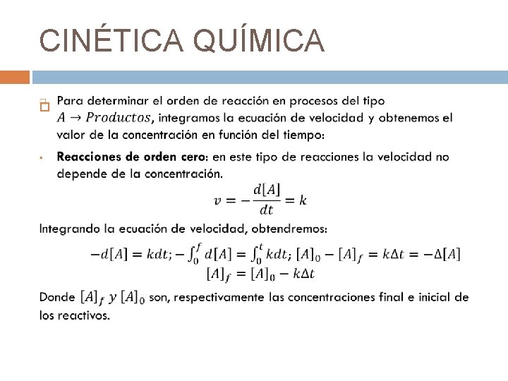 CINÉTICA QUÍMICA 