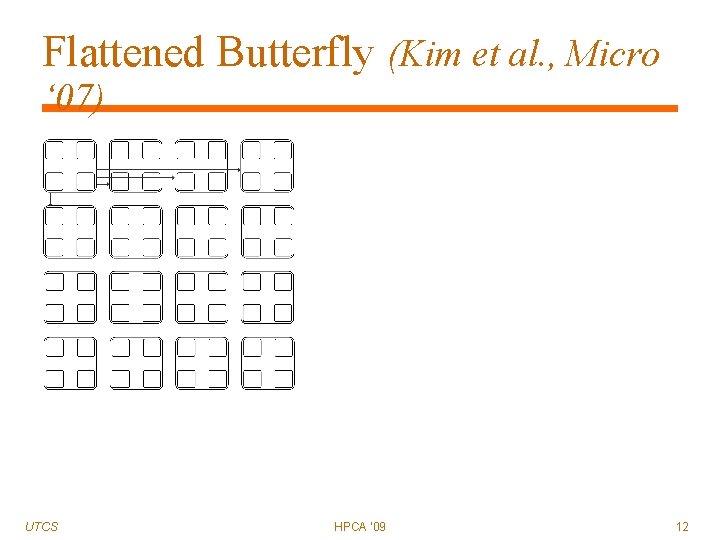 Flattened Butterfly (Kim et al. , Micro ‘ 07) UTCS HPCA '09 12 