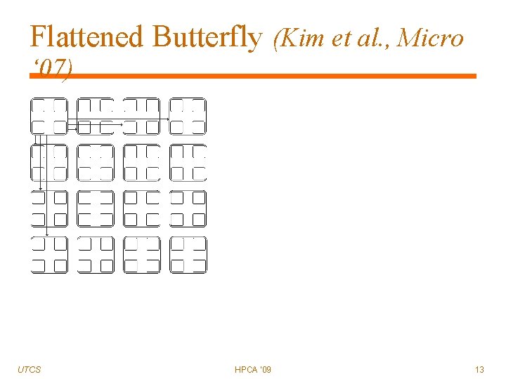 Flattened Butterfly (Kim et al. , Micro ‘ 07) UTCS HPCA '09 13 