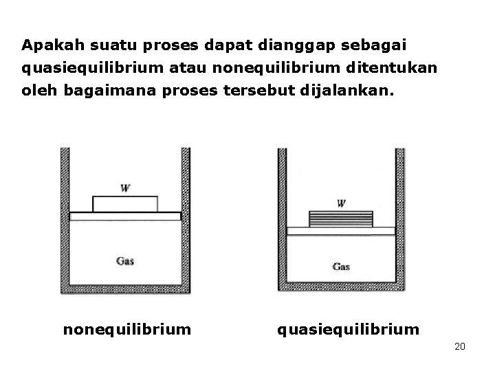 Apakah suatu proses dapat dianggap sebagai quasiequilibrium atau nonequilibrium ditentukan oleh bagaimana proses tersebut