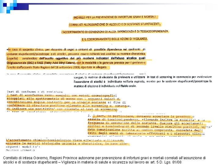 Comitato di intesa Governo, Regioni Province autonome per prevenzione di infortuni gravi e mortali