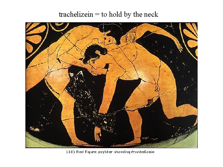 trachelizein = to hold by the neck 