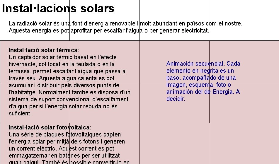 Instal·lacions solars La radiació solar és una font d’energia renovable i molt abundant en