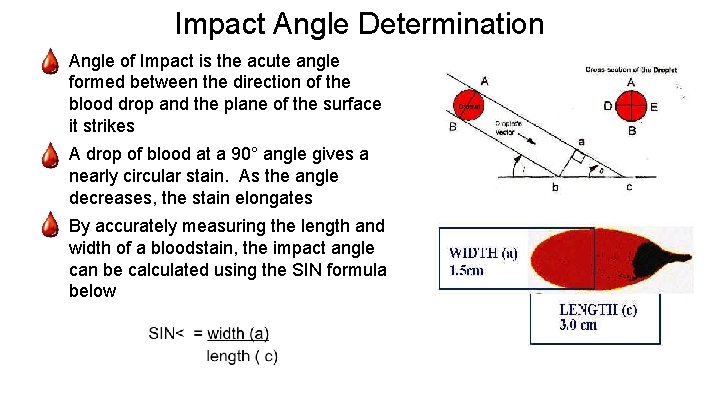 Impact Angle Determination - Angle of Impact is the acute angle formed between the