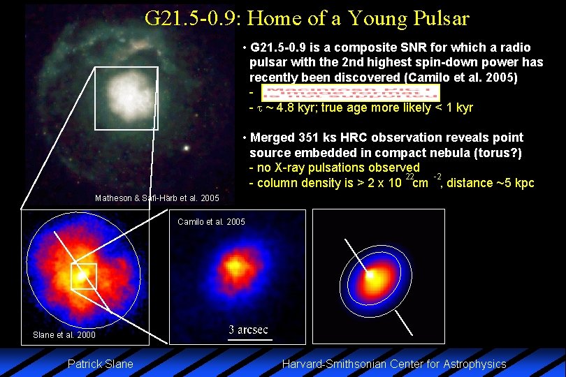 G 21. 5 -0. 9: Home of a Young Pulsar • G 21. 5