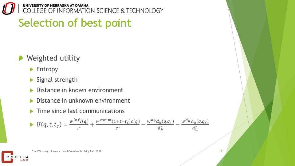 Selection of best point Brad Woosley – Research and Creative Activity Fair 2017 8