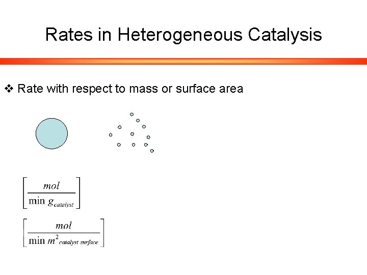 Rates in Heterogeneous Catalysis v Rate with respect to mass or surface area 