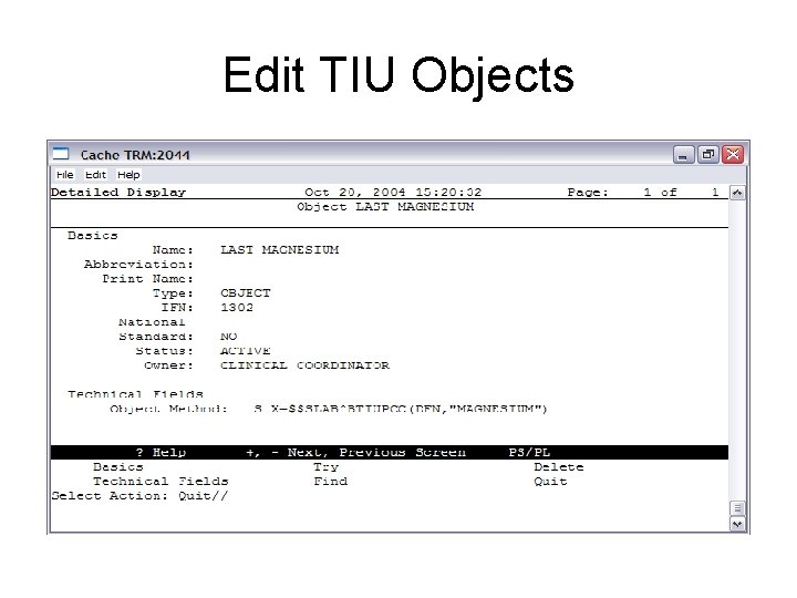 Edit TIU Objects 