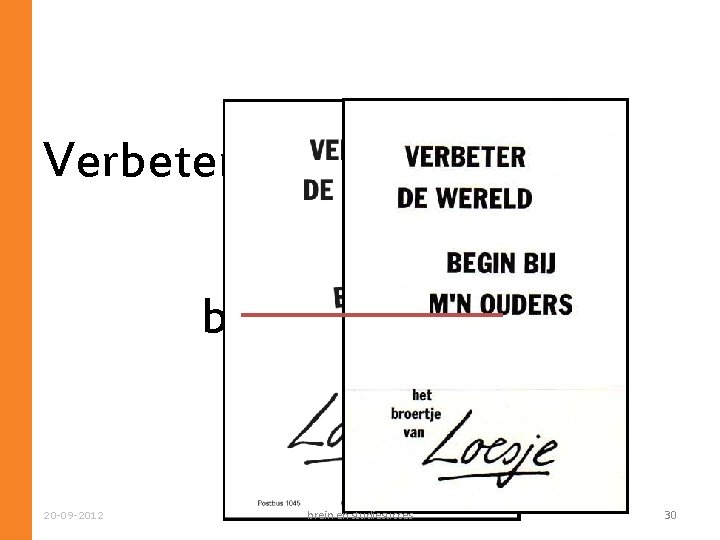 Verbeter de wereld… begin bij jezelf 20 -09 -2012 brein en studiesucces 30 