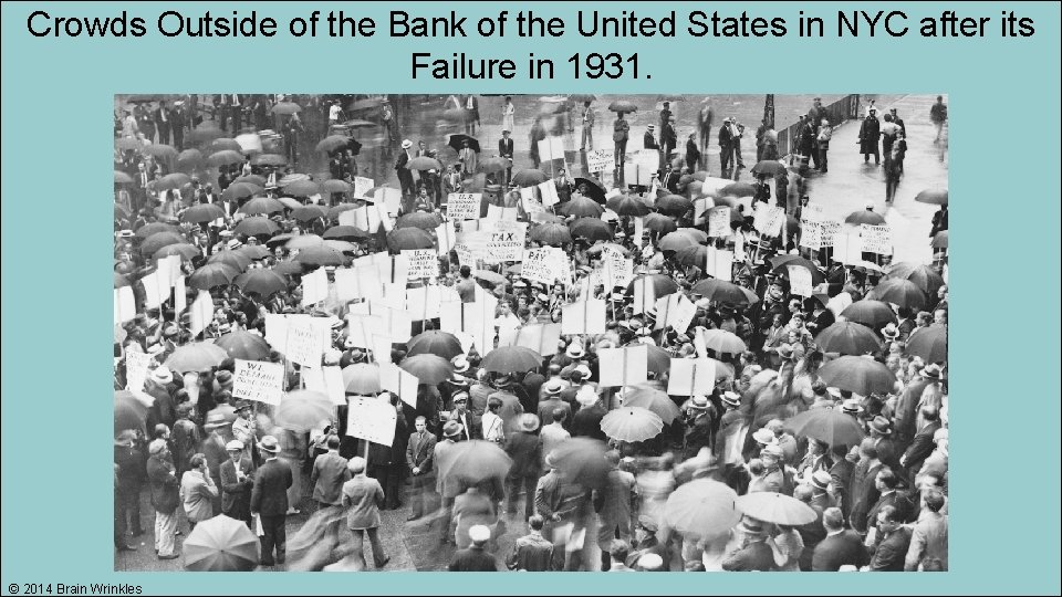 Crowds Outside of the Bank of the United States in NYC after its Failure