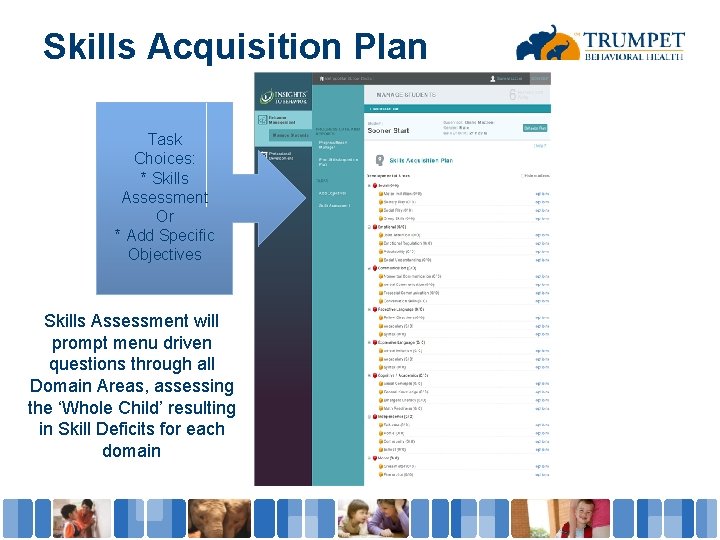 Skills Acquisition Plan Task Choices: * Skills Assessment Or * Add Specific Objectives Skills