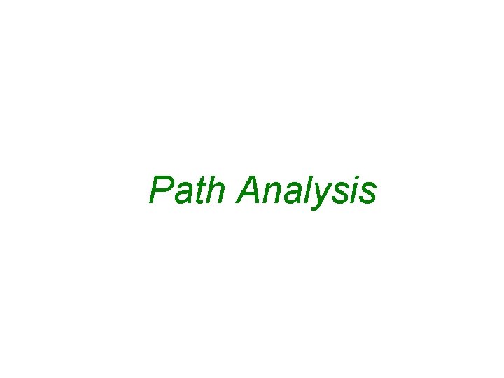 Path Analysis 