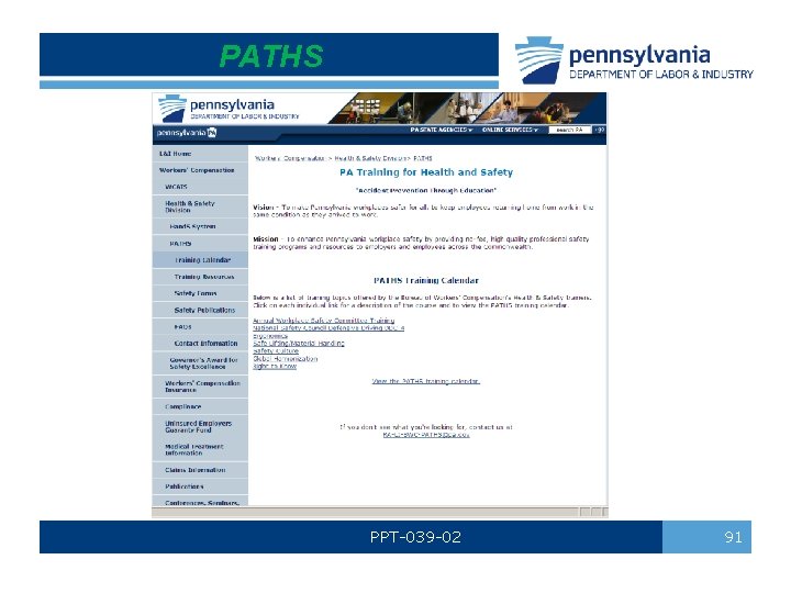 PATHS PPT-039 -02 91 