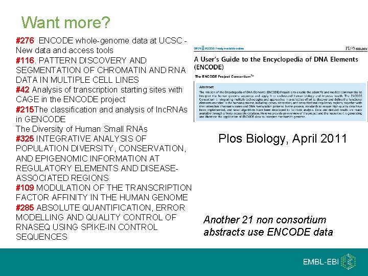 Want more? #276 ENCODE whole-genome data at UCSC - New data and access tools