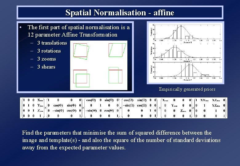 Spatial Normalisation - affine • The first part of spatial normalisation is a 12