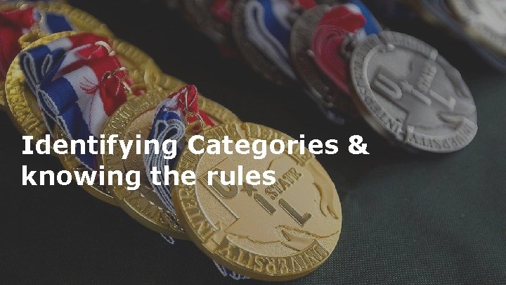 Identifying Categories & knowing the rules 