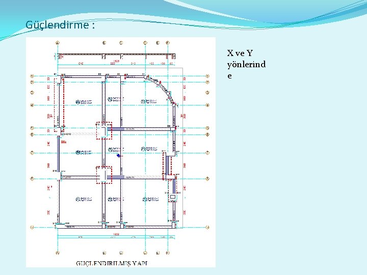 Güçlendirme : X ve Y yönlerind e 