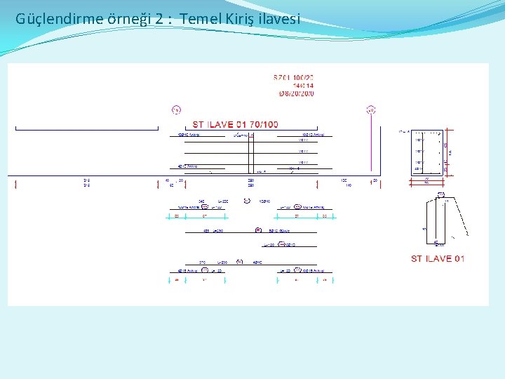 Güçlendirme örneği 2 : Temel Kiriş ilavesi 