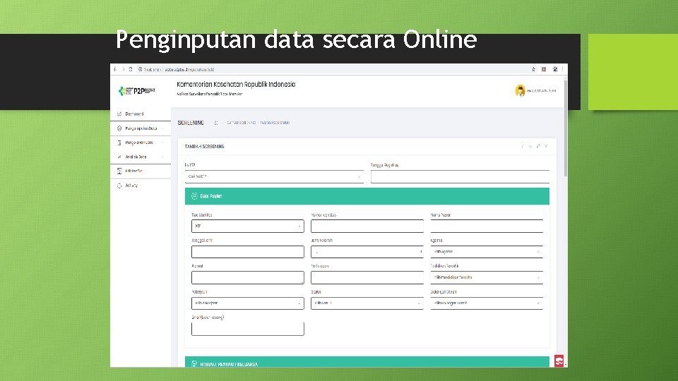 Penginputan data secara Online 