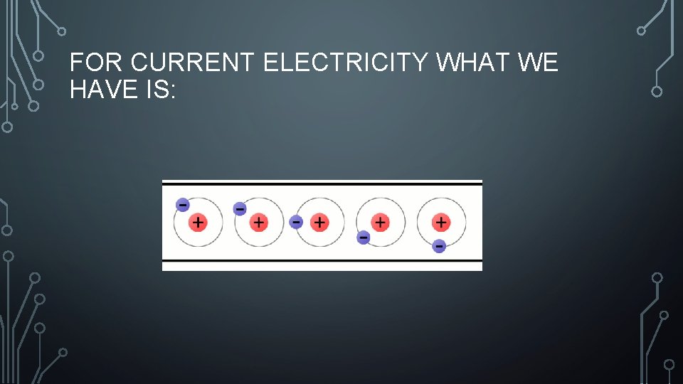 FOR CURRENT ELECTRICITY WHAT WE HAVE IS: 