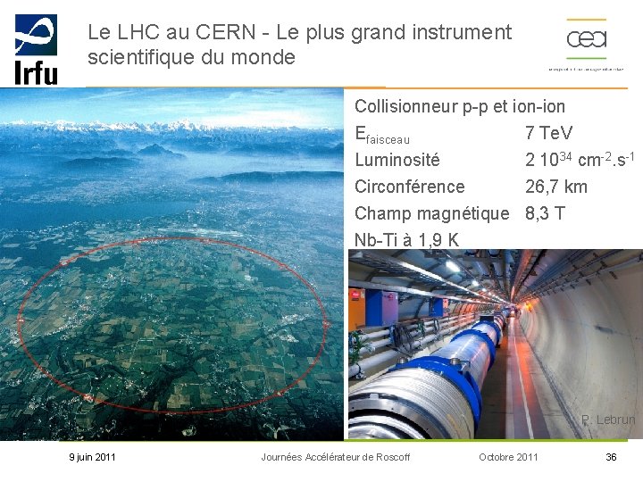 Le LHC au CERN - Le plus grand instrument scientifique du monde Collisionneur p-p