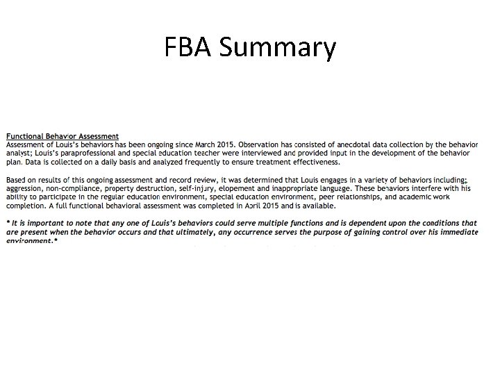 FBA Summary 