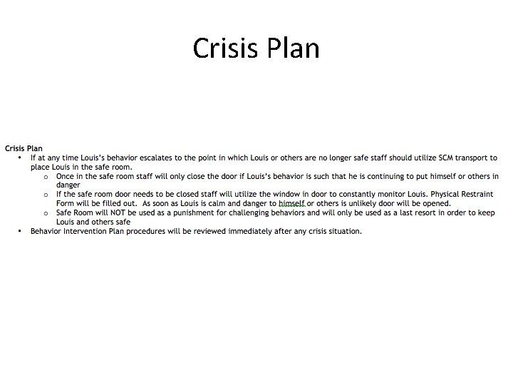Crisis Plan 