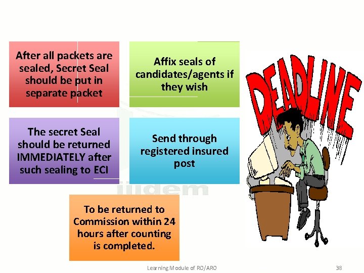 After all packets are sealed, Secret Seal should be put in separate packet Affix