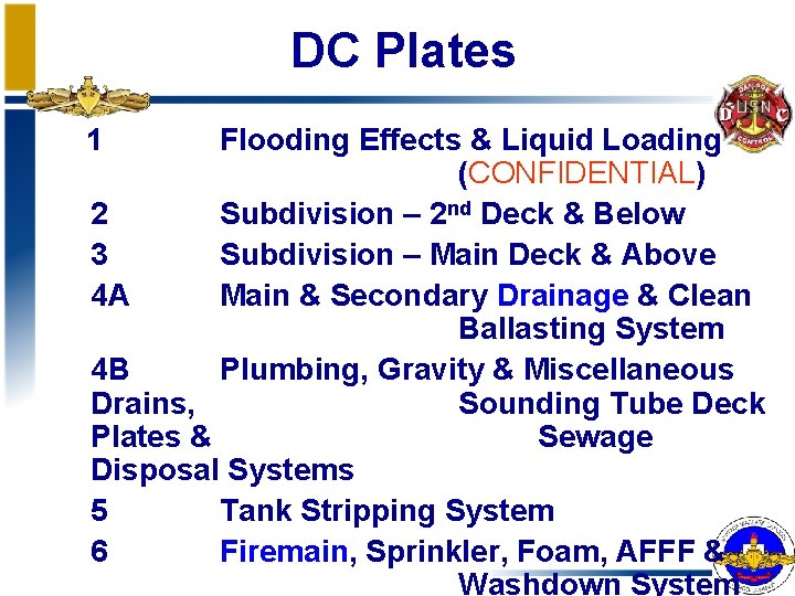 DC Plates 1 Flooding Effects & Liquid Loading (CONFIDENTIAL) 2 Subdivision – 2 nd