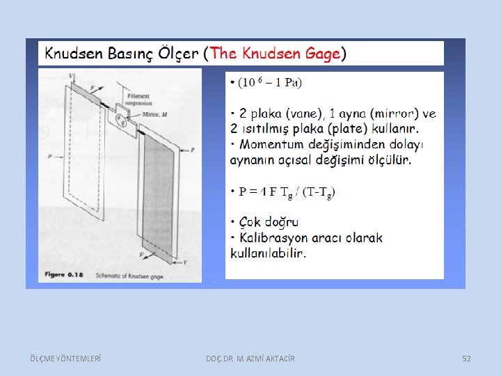 ÖLÇME YÖNTEMLERİ DOÇ. DR. M. AZMİ AKTACİR 52 