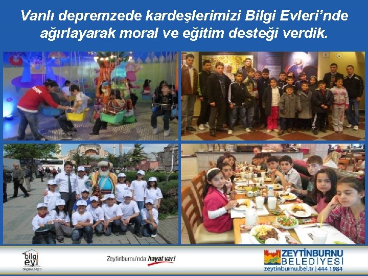 Vanlı depremzede kardeşlerimizi Bilgi Evleri’nde ağırlayarak moral ve eğitim desteği verdik. 