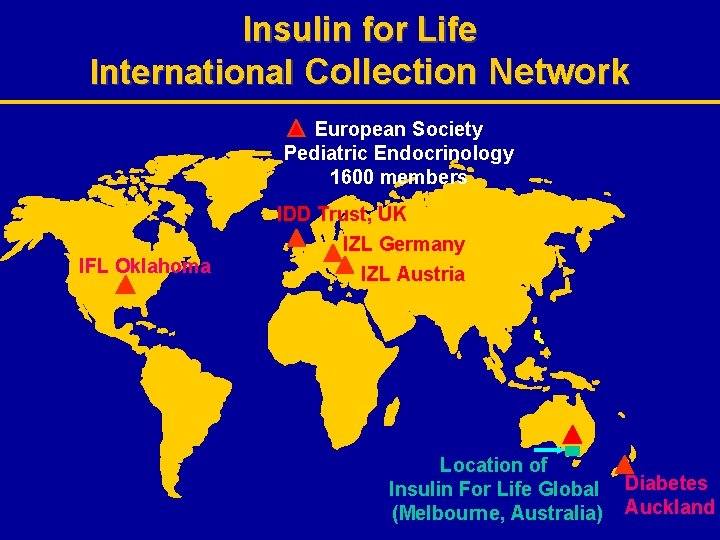 Insulin for Life International Collection Network European Society Pediatric Endocrinology 1600 members IFL Oklahoma