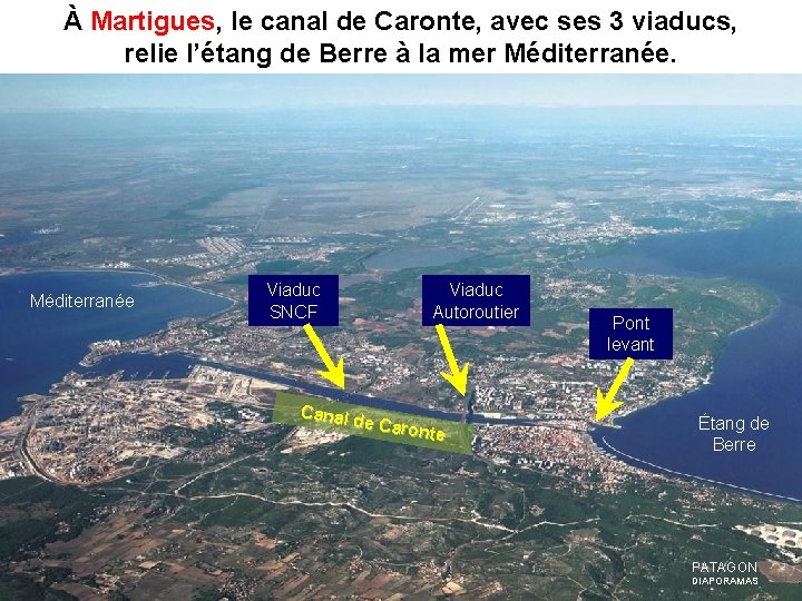 À Martigues, le canal de Caronte, avec ses 3 viaducs, Martigues relie l’étang de