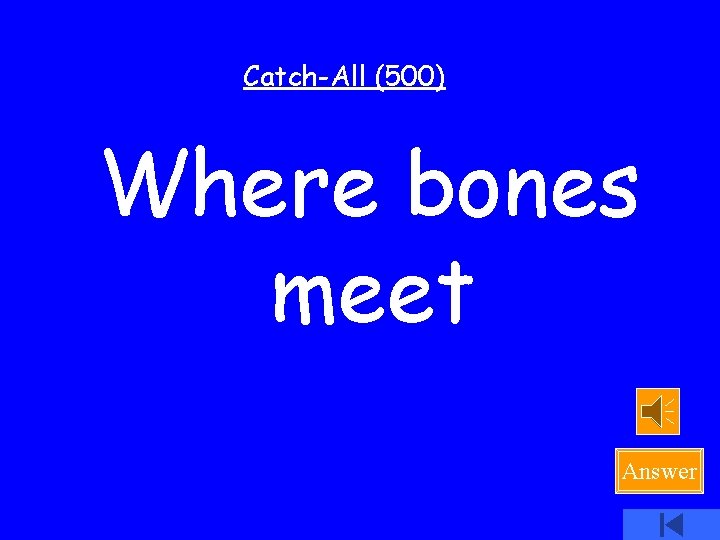 Catch-All (500) Where bones meet Answer 