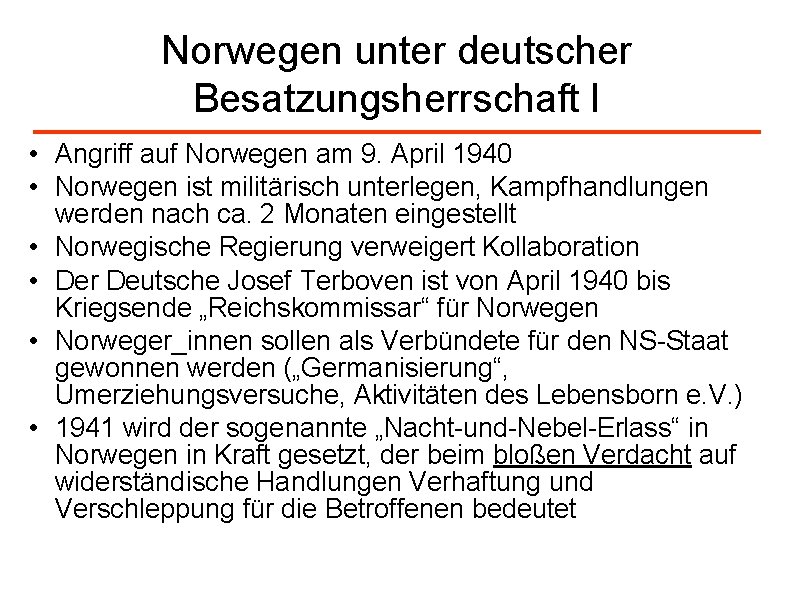 Norwegen unter deutscher Besatzungsherrschaft I • Angriff auf Norwegen am 9. April 1940 •