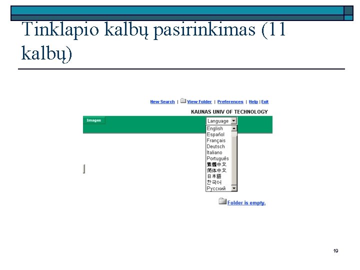 Tinklapio kalbų pasirinkimas (11 kalbų) 19 