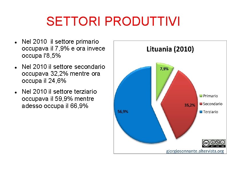 SETTORI PRODUTTIVI Nel 2010 il settore primario occupava il 7, 9% e ora invece
