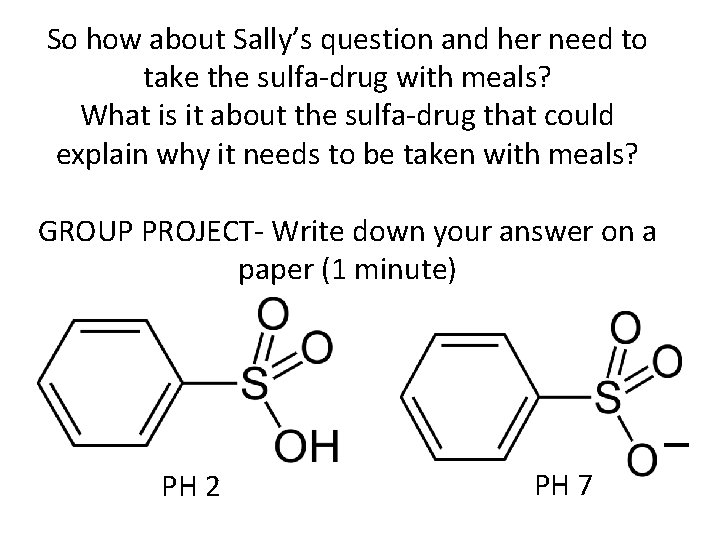 So how about Sally’s question and her need to take the sulfa-drug with meals?