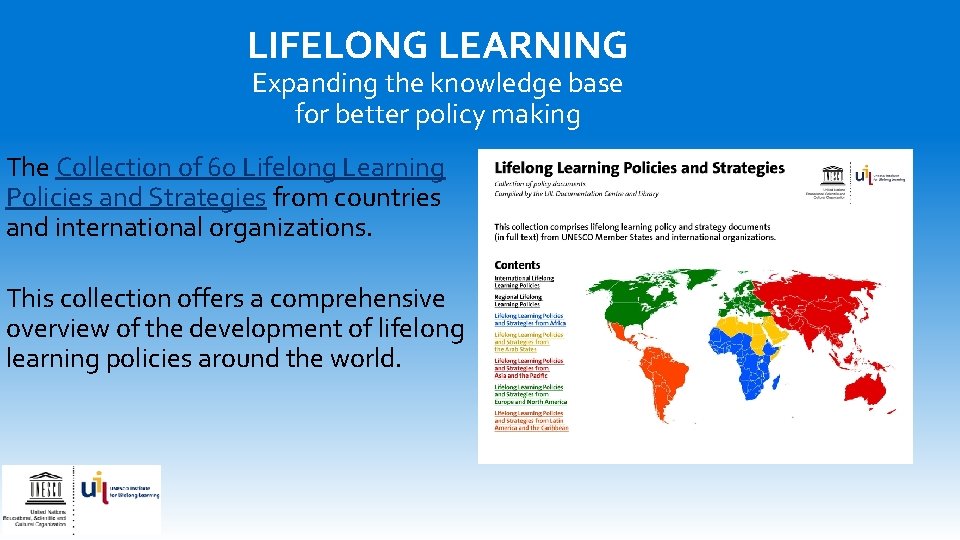 LIFELONG LEARNING Expanding the knowledge base for better policy making The Collection of 60