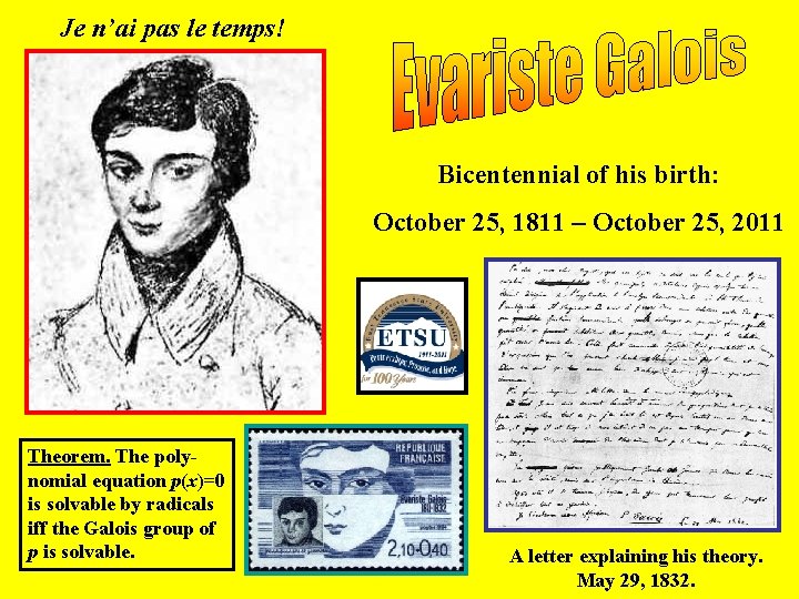 Je n’ai pas le temps! Bicentennial of his birth: October 25, 1811 – October