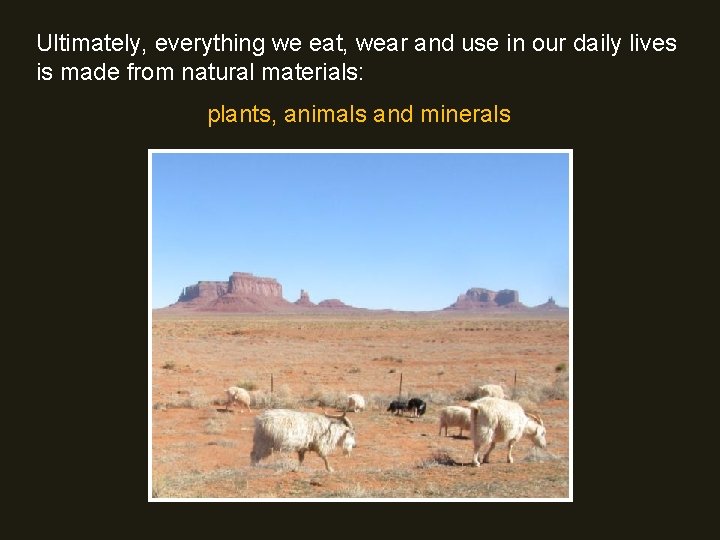 Ultimately, everything we eat, wear and use in our daily lives is made from