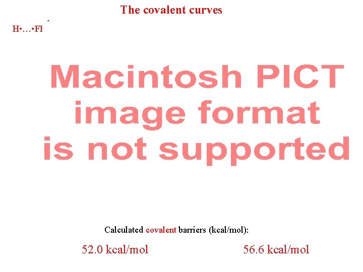 The covalent curves H • … • FH F • … • HF H