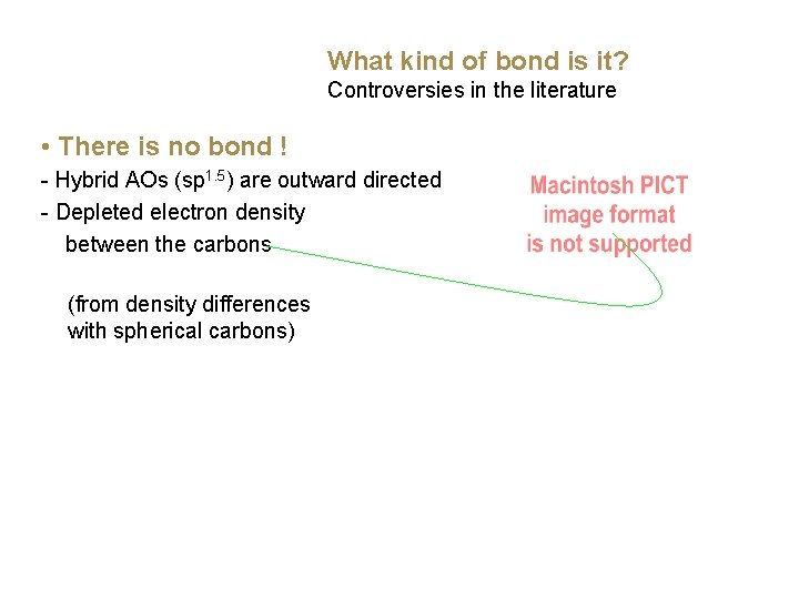 What kind of bond is it? Controversies in the literature • There is no