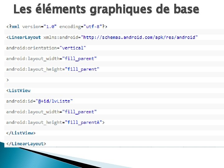 Les éléments graphiques de base 