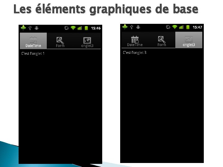 Les éléments graphiques de base 