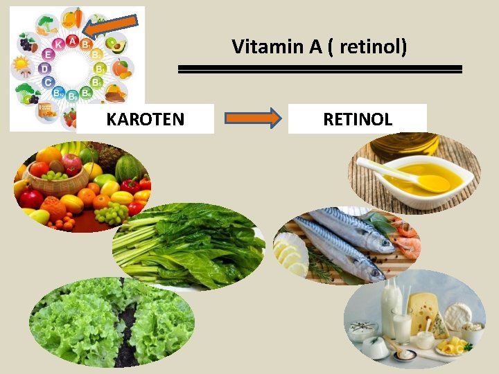 Vitamin A ( retinol) KAROTEN RETINOL 