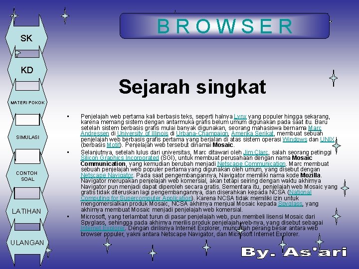 BROWSER SK KD Sejarah singkat MATERI POKOK • SIMULASI • CONTOH SOAL LATIHAN ULANGAN
