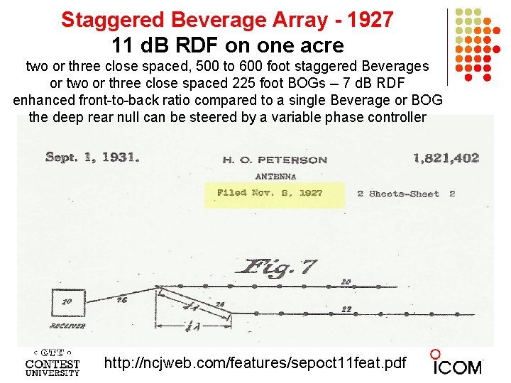 Staggered Beverage Array - 1927 11 d. B RDF on one acre two or