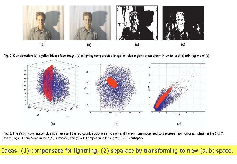 Ideas: (1) compensate for lightning, (2) separate by transforming to new (sub) space. 
