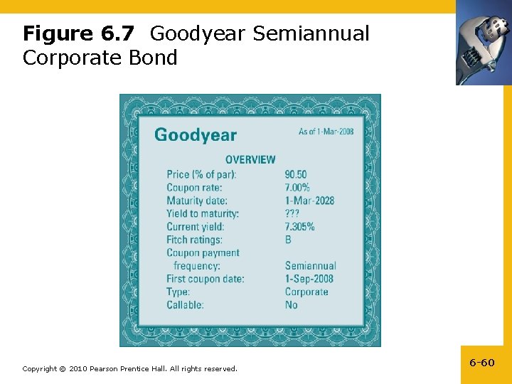 Figure 6. 7 Goodyear Semiannual Corporate Bond Copyright © 2010 Pearson Prentice Hall. All